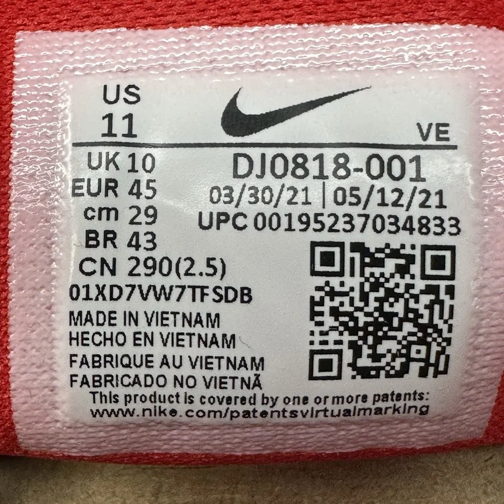 Kansas City Chiefs Shoes Mens 11 Nike Air Zoom Pegasus 38 Running DJ0818-001